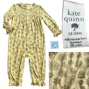 Kate Quinn 2021 Snowflakes Long-sleeve Bodysuit Bamboo Baby Sz 18-24 Months